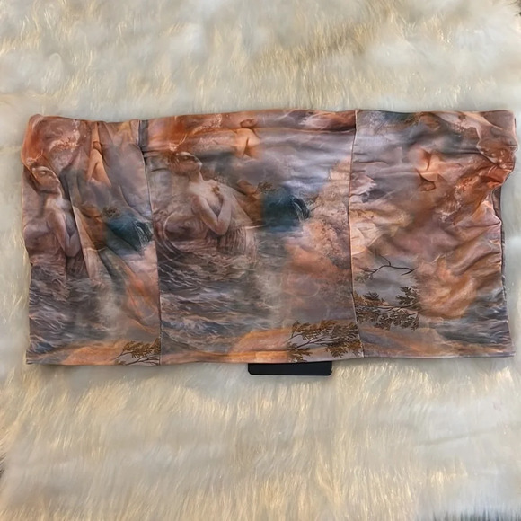 Plt Water Renaissance Print Helsa Slinky Bandeau Crop Top, Size 10, NWT - Picture 9 of 13